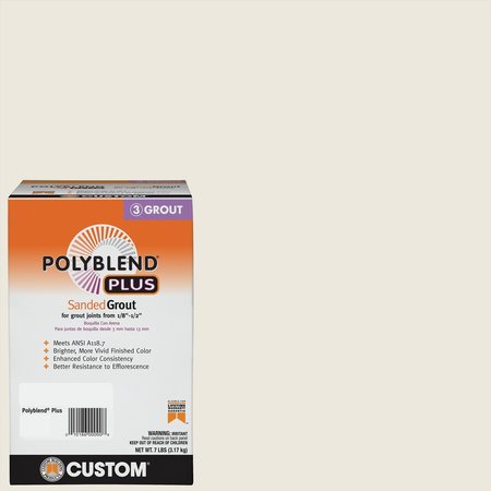CUSTOM BUILDING PRODUCTS Polyblend Plus Indoor and Outdoor Bright White Sanded Grout 7 lb PBPG3817-4